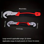 2Pcs Multifunctional Wrench Set, Self-Tightening Adjustable Spanner with Non-Slip Handle for Universal Home Auto Bike Repair