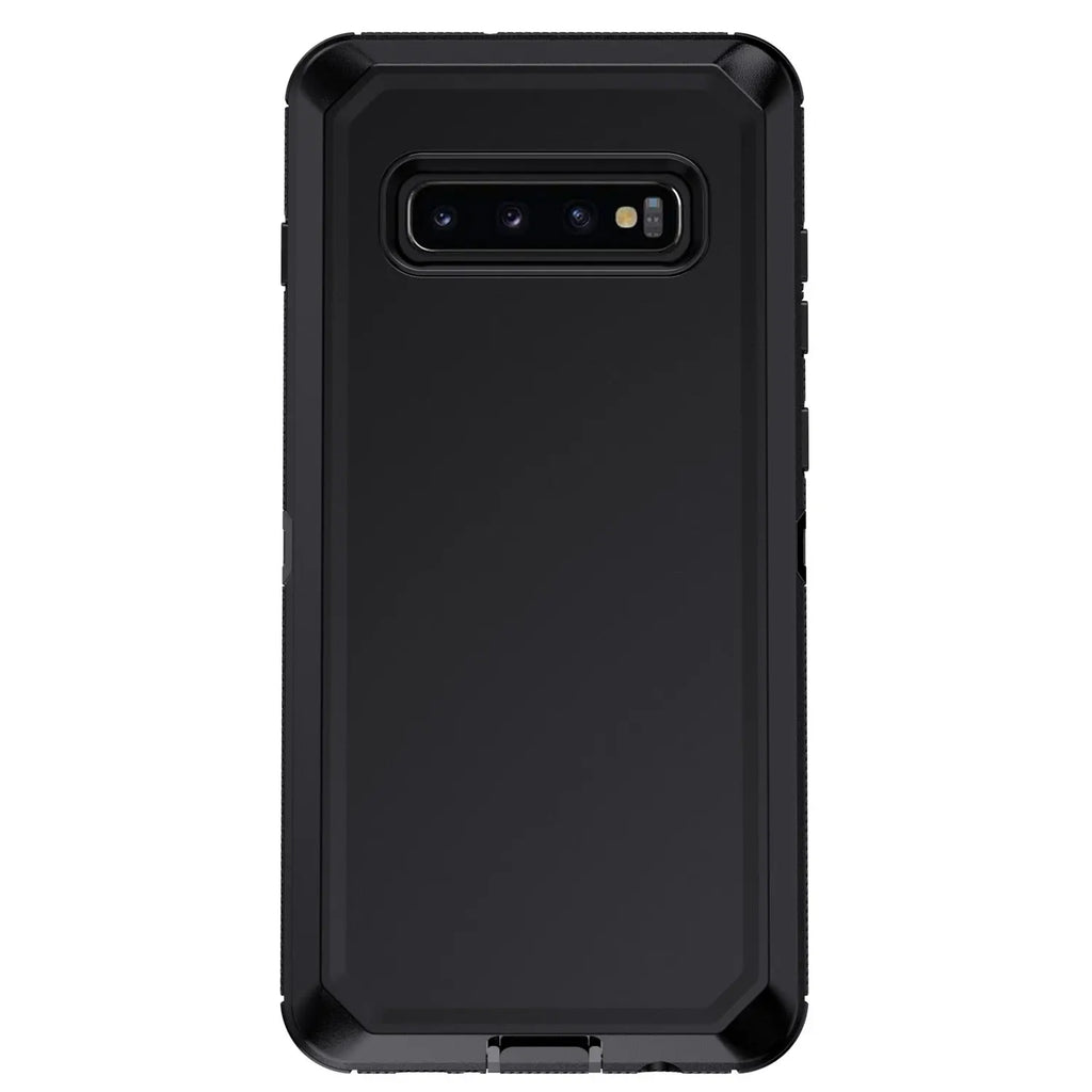 Black For Samsung Galaxy S10+ Plus S10 S10E Case Heavy Duty Shockproof Hard Protective Rugged Hybrid 3in1 Layers Phone Cover Car Mobile World