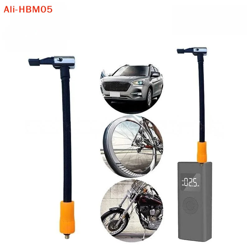(HB05)1Pcs Braided Tire Inflator Hose With Leak Proof Connector Flexible Design For Car Bike Motorbike Inflation