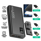 50000mAh Power Bank For Xiaomi iPhone Samsung 66W Super Fast Charging For 22.5W  Built-in 4 Cables Portable Digital Powerbank Car Mobile World
