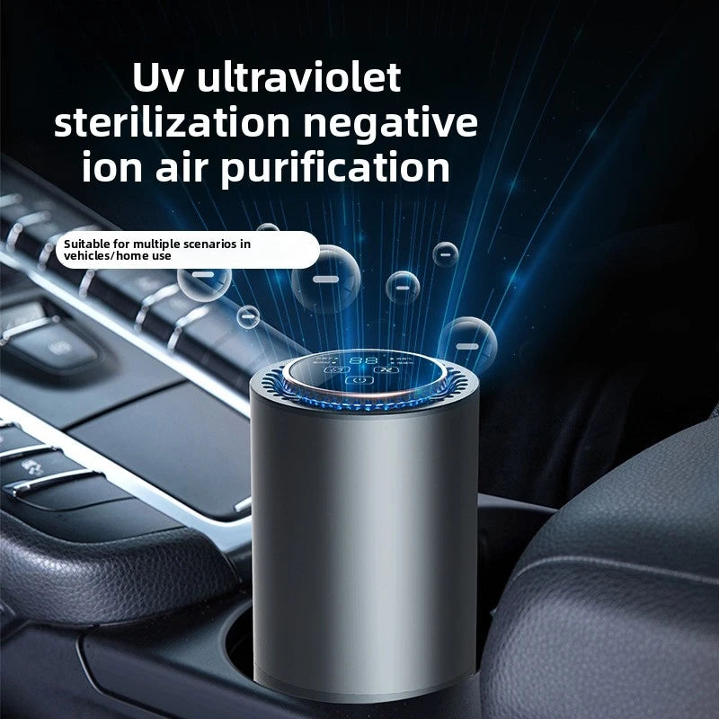Negative Ion Car Air Purifier UV Sterilization Auto Air Cleaner Vehicle Ionizer Freshener Odor And Haze Removal