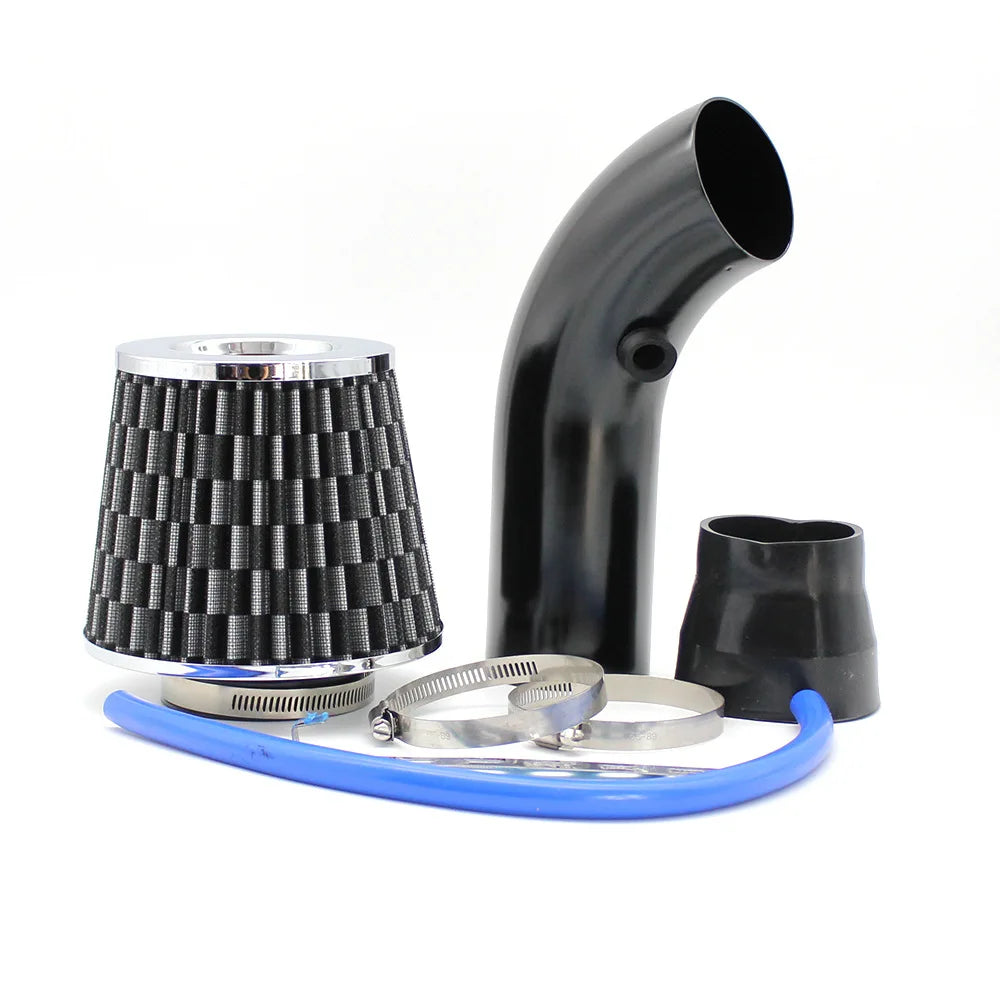 76mm Car Refitted Winter Mushroom Head Air Filter Intake Pipe Filter High Flow High Cold Air Filter Aluminum Pipe Kit CM World
