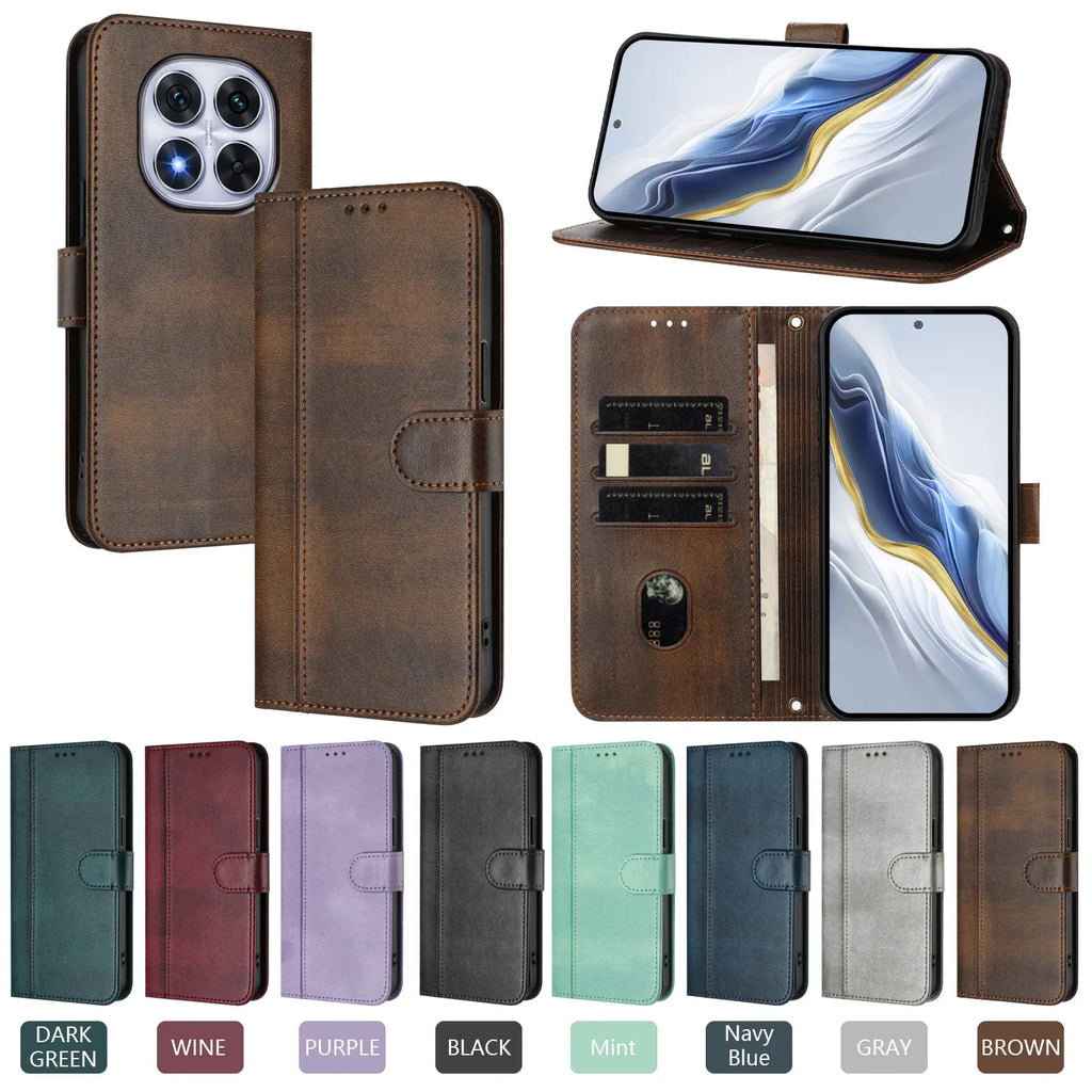 Leather Magnetic Flip Wallet Case For Redmi Note 15 Pro Plus 15 Pro 15 14 Pro Plus 14 Pro 14s 14 Phone Book Case Cover Car Mobile World