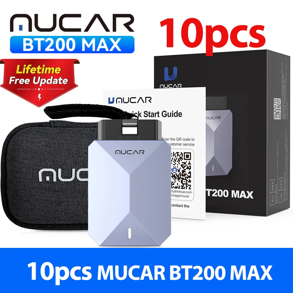 Lifetime Free Update MUCAR BT200 Max OBD2 Scanner CAN FD Bi-Directional Control All System Diagnostic Tool 15 Reset for All Cars Car Mobile World