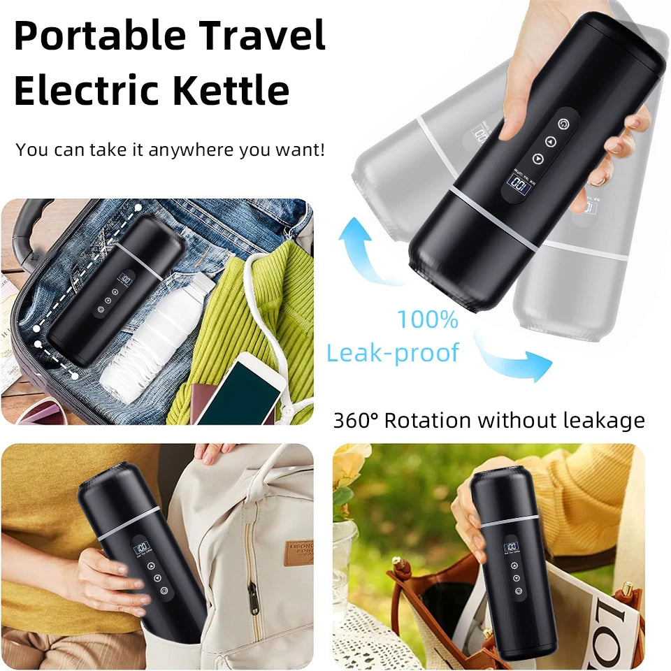 Electric Kettle 12V24V Portable Car Heating Cup 500ml Travel Heating Touch Screen Intelligent Adjustable Temperature Thermal Cup CM World
