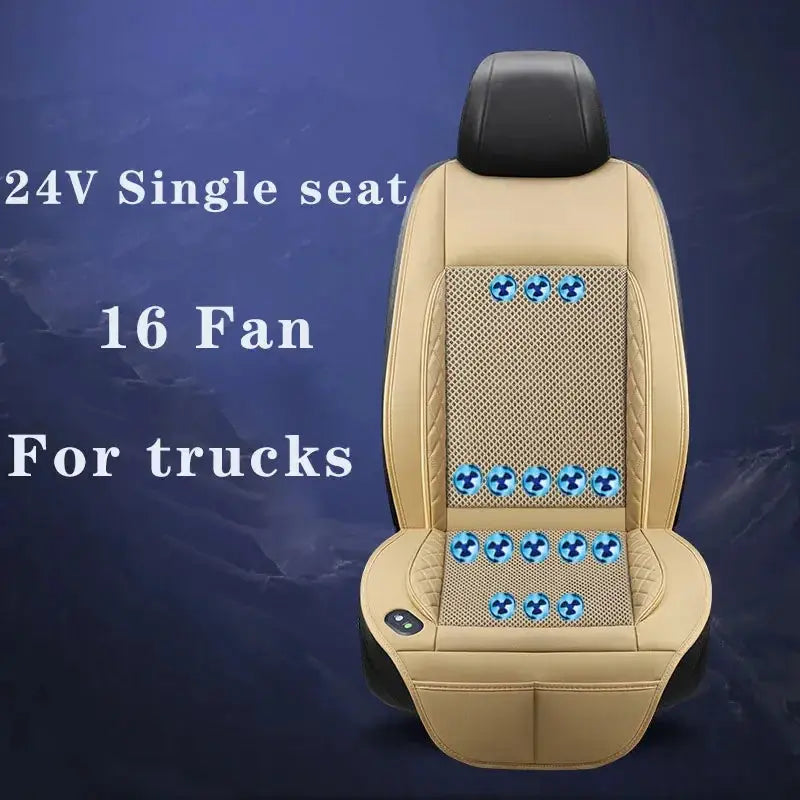 DC12/24V Car Summer Cool Air Seat Cushion Quick Blow Ventilation Refrigerated Seat Cover With Massagers Pat Mat Car Mobile World