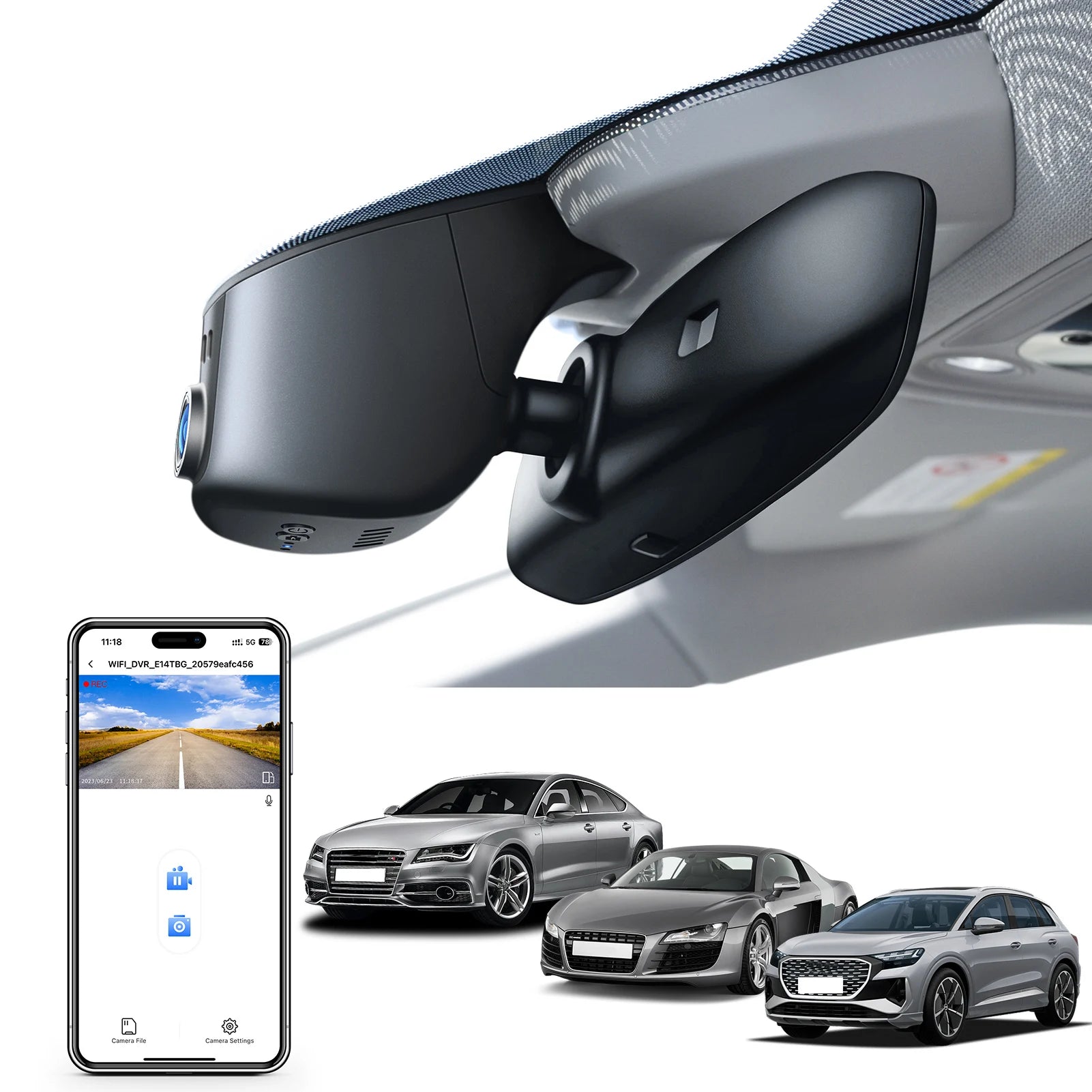 4K Car DVR Dash Cam GPS WiFi & APP For Audi A3 A4 b8 A5 b9 A6 A8 S7 Q3 Q5 Q7 Q8 S3 S4 S5 S6 C5 C6 C7 E-Tron 2019-2026 (Model A) Car Mobile World