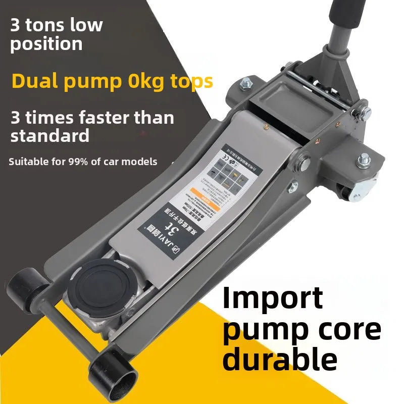 Horizontal Jack New 3t Horizontal 2.5 Car Tire Replacement Small Cargo Auto Repair Off-road Heavy Duty Double Pump Oil Pressure