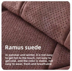Suede Seat Cover Universal Four Seasons Perforated Breathable Cushion Non-slip Luxury SUV Car Rams Latex Seat Cover with Pillow Car Mobile World