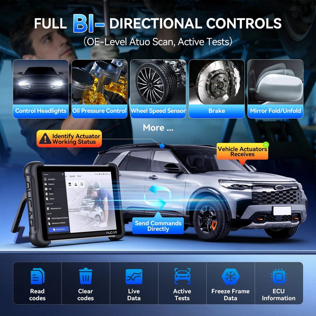MUCAR 892BT Key Programming AI Automotive Diagnostic Tool Bi Directional Obd2 Scanner ECU Coding CANFD DOIP 35 Resets Life Free Car Mobile World