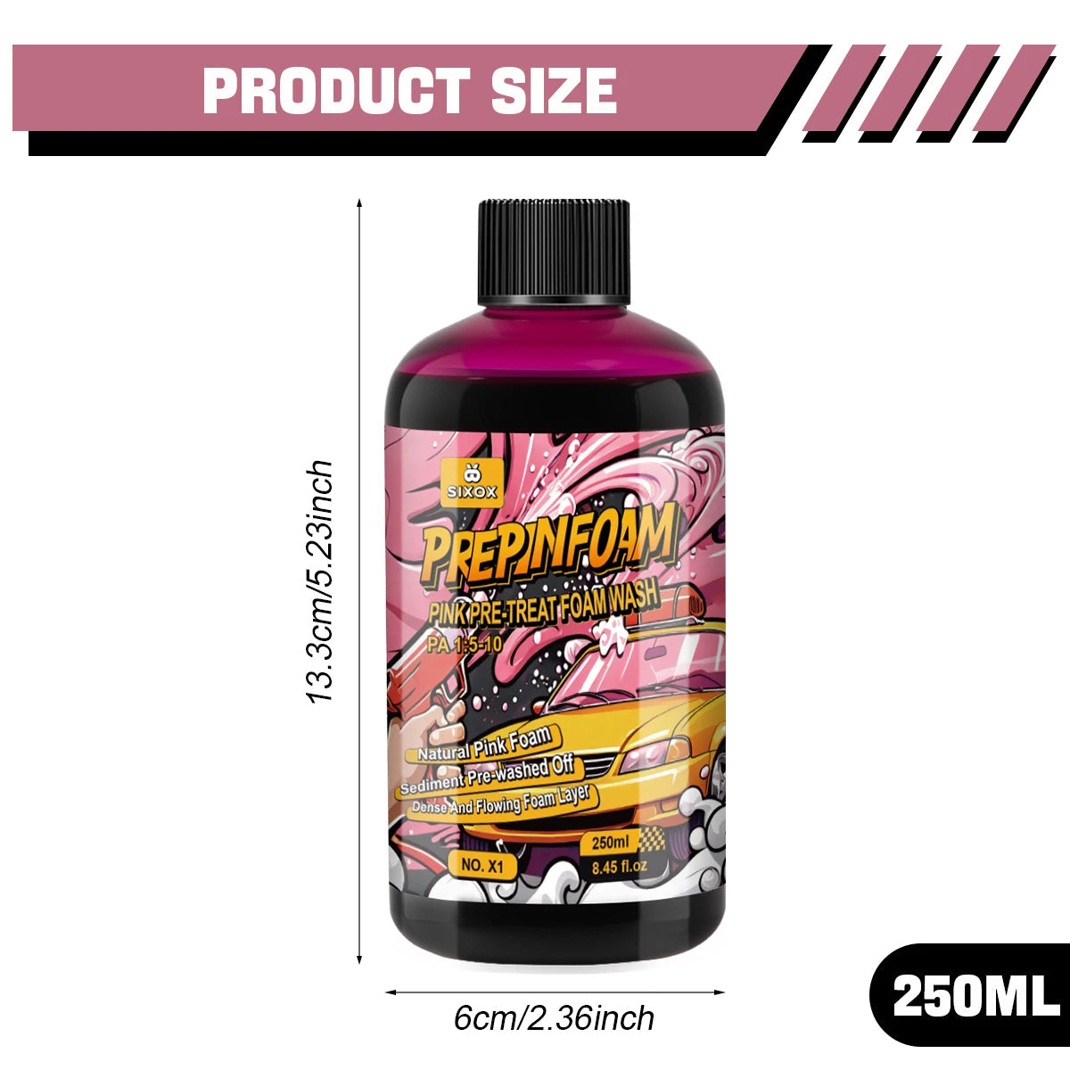 Pink Magic Foam Car Wash Shampoo Car High Concentration Sediment Pre-washed Off Wash Car Wash Soap Super Foam Cleaner X1 ﻿ CM World