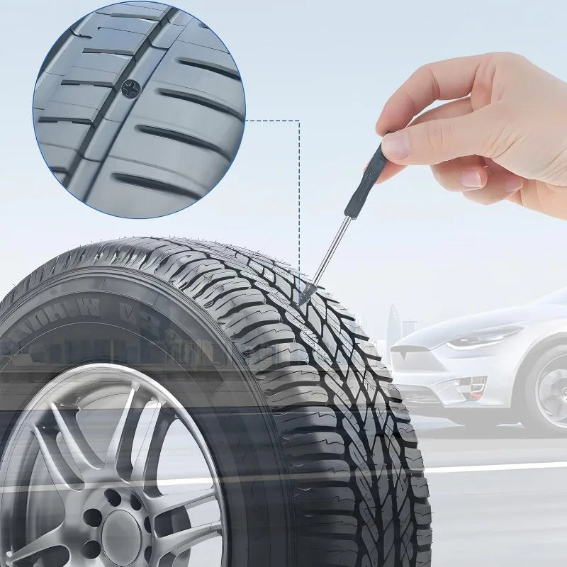100Pcs Self-Service Kits with Screwdriver Tire Repair Tire Repair Nails Self-Tapping Screw Rubber Screw Tool for Car Motorcycle