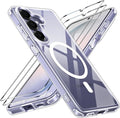 Transparent Magnetic Case for Samsung Galaxy S26 Ultra/S26+/S26 with 2 Pcs Fingerprint Unlock Screen Protector Shockproof -Clear