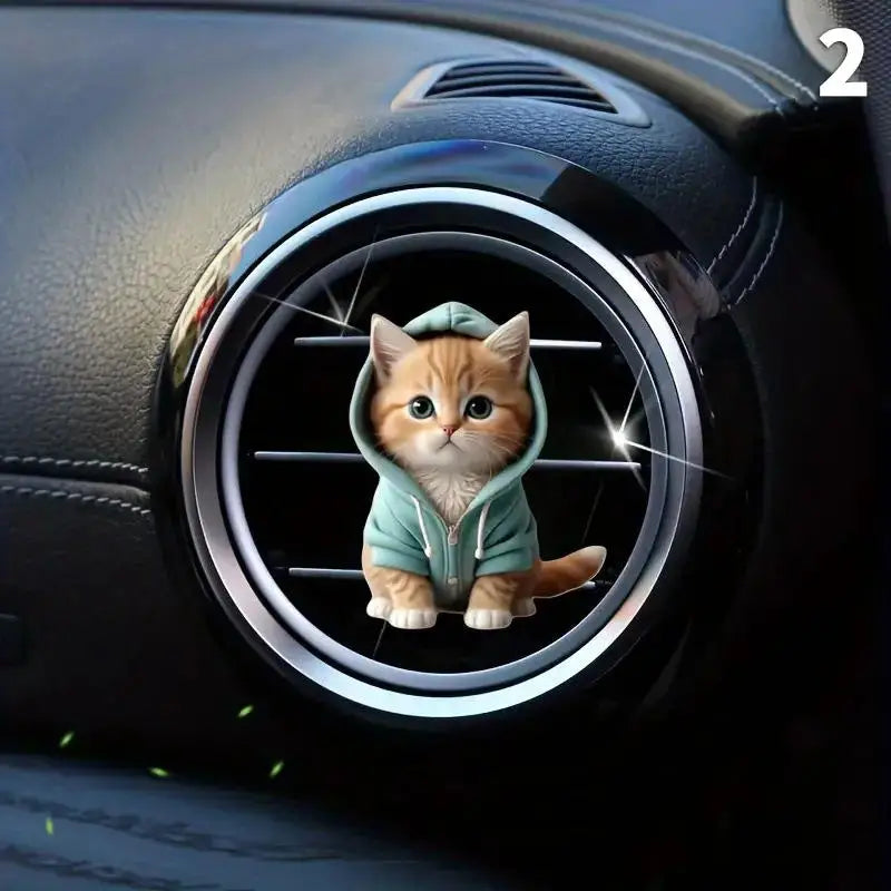 Cat Car Air Freshener Vent Clip Cute Animal Shape Long Lasting Perfume Interior Accessories for Vehicle Dashboard Decoration