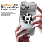 New Titanium Metallic Luxury Matte Case For iPhone 16 15 14 13 12 17 Pro Max Plus For Magsafe Glass Lens Camera Protection Cover