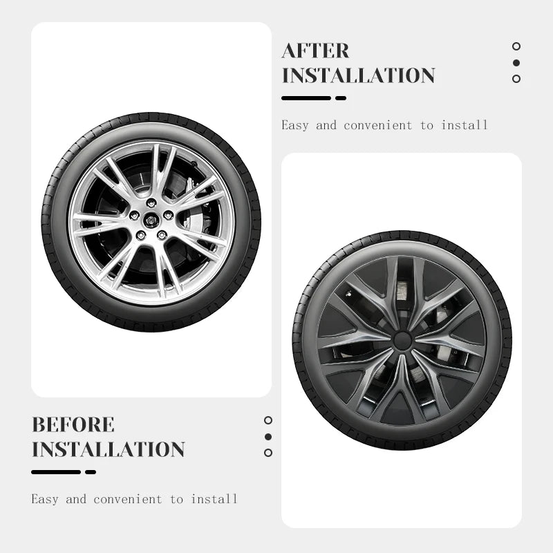 TSLLUG 4PCS Wheel Hub Caps For Tesla Model Y 19" Gemini Light Wheels 2020-2024 19 Inch 38th Arachnid Style Car Wheel Hubcap