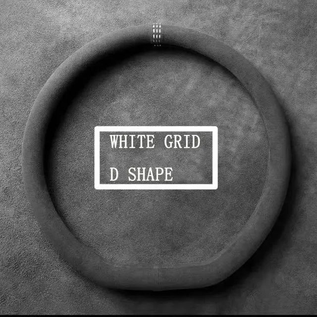 Suede Cover for All Seasons Car Steering Wheel Cover Ultra-thin Non-slip D-shaped Round Breathable Auto Steering Wheel Protector CM World