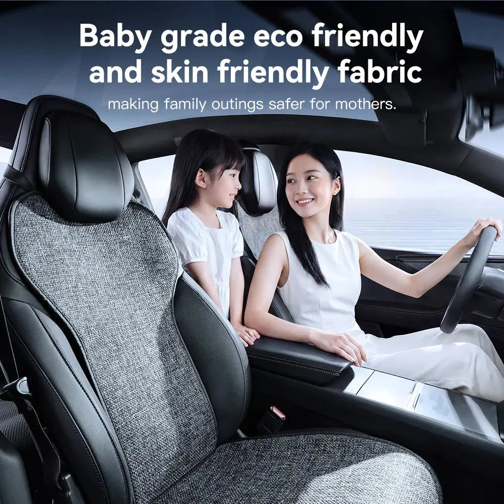 YZ For Tesla Model YL Linen Ice Silk Seat Cushion Backrest Pad Summer Cool Breathable Car Seat Protector Cover 2026 Accessories Car Mobile World