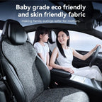 YZ For Tesla Model YL Linen Ice Silk Seat Cushion Backrest Pad Summer Cool Breathable Car Seat Protector Cover 2026 Accessories Car Mobile World