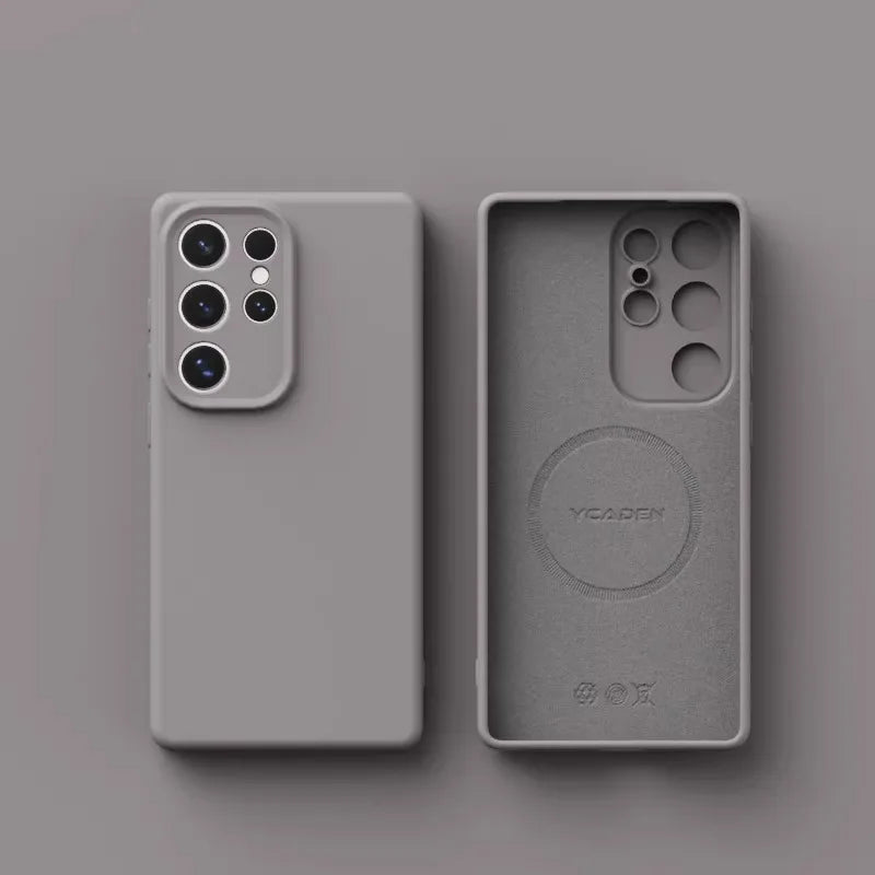 Original Liquid Silicone Magnetic Phone Case For Samsung Galaxy S26 S25 S24 S23 S 26 Ultra Plus Cases Wireless Charge Soft Cover Car Mobile World