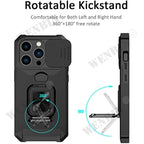 Case For iPhone 17 16 15 14 13 12 Pro Max Plus 8 7 Plus Mini Heavy Duty Protection With Sliding Camera Cover And Card Clip Cover Car Mobile World