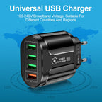 Vumpach 4 Ports USB Fast Charger Quick Charge 3.0 48W Wall Mobile Phone Fast Charging For iPhone Samsung Xiaomi  Adapter Travel Car Mobile World