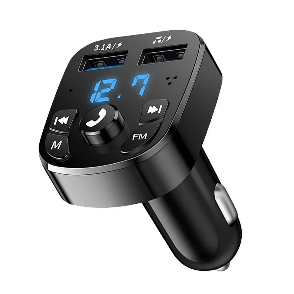 Bluetooth Compatible 5.0 Fm Transmitter Usb Flash Drive Plug Car Kit Car Mp3 Player Dual Usb Fast Charger Fm Bluetooth Receiver
