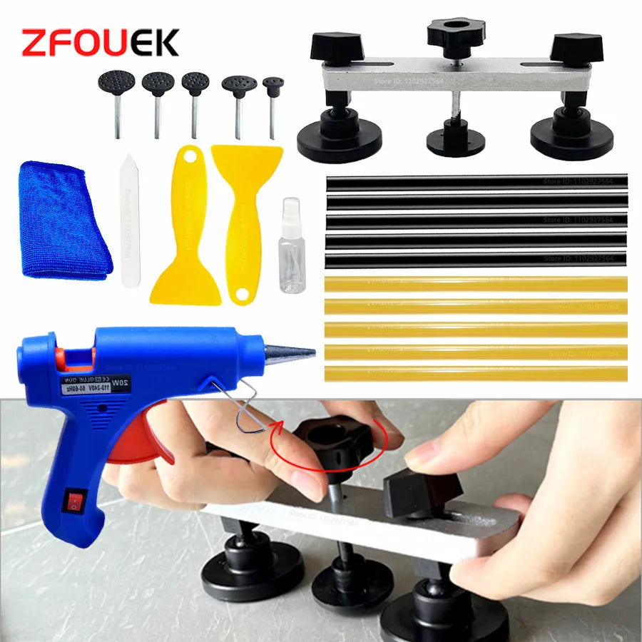 New Car Dent Repair Tool EU Plug Glue Gun Hand Tools  Kit Auto Paintless Body Hail Damage Fix Bridge Pulling Dent Adhesive Glue