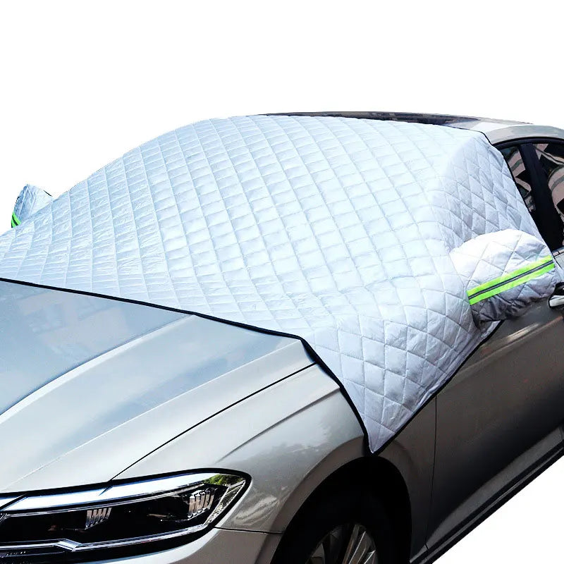 Waterproof Cover Exterior Car Covers Outdoor Half Awning Anti-Snow Windshield Proof Protective Cotton Sunshade Anti Ice Frost Car Mobile World