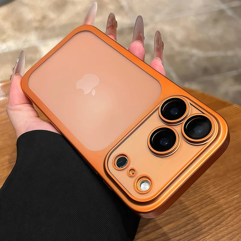 Luxury Plating Nano Matte Translucent Case For iPhone 17 16 Plus 15 14 13 Pro Max Air Lens Protection Matte BackPlate Hard Cover Car Mobile World