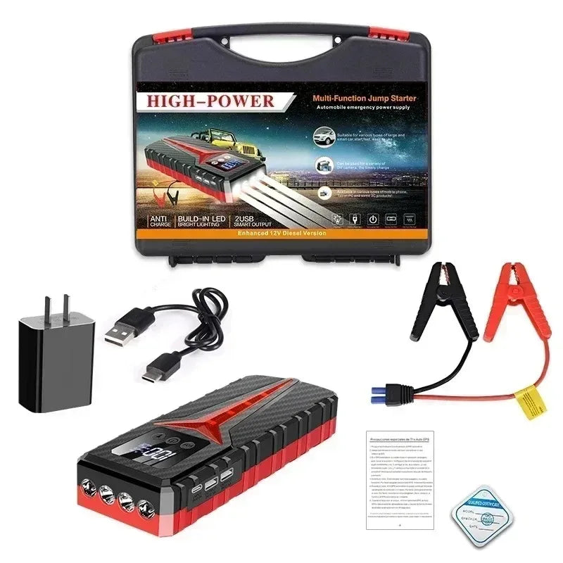 Car Jump Starter 8000A Battery Charger 298000mAh Emergency Power Bank Booster for 12V Gas and Diesel Vehicles CM World