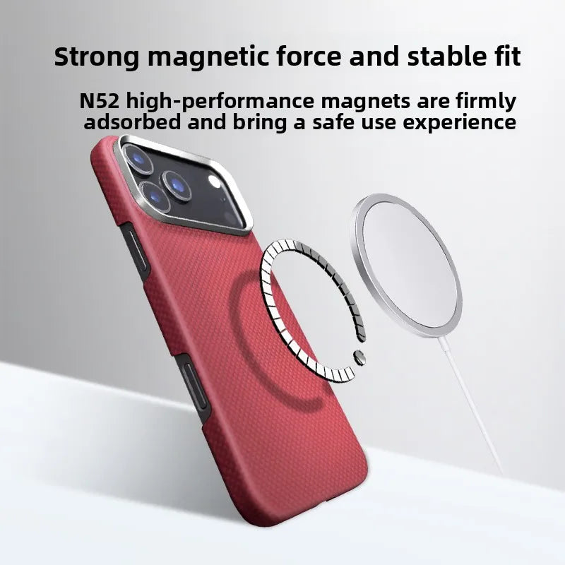 Ultra Slim Real Aramid Kevlar Carbon Fiber Business Case For IPhone 17 Air Pro Max Magnetic Charging Shockproof Protective Cover Car Mobile World