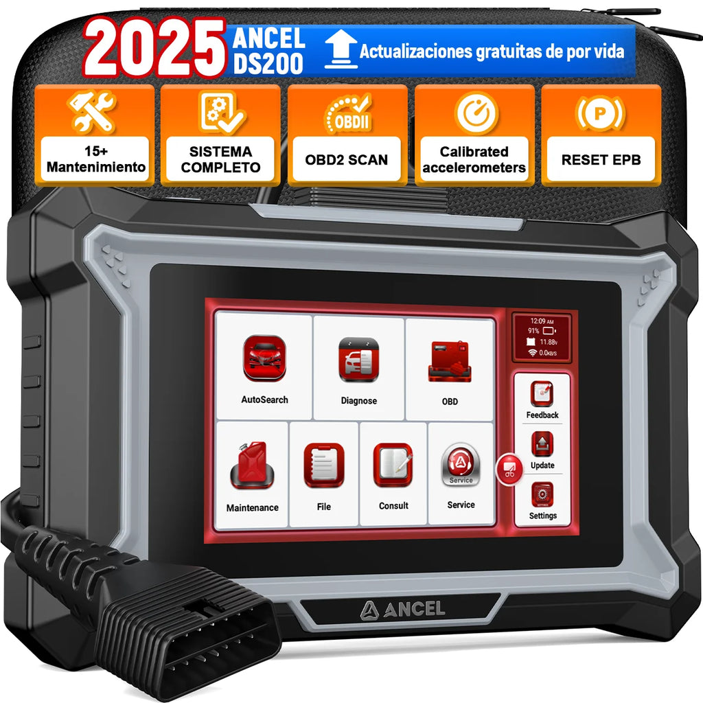 OBD2 Auto Scanner Code Reader All System Newest ANCEL DS200 DPF Regen A/F TPMS SRS ABS Oil EPB OBDII Car Diagnostic Tool Tester