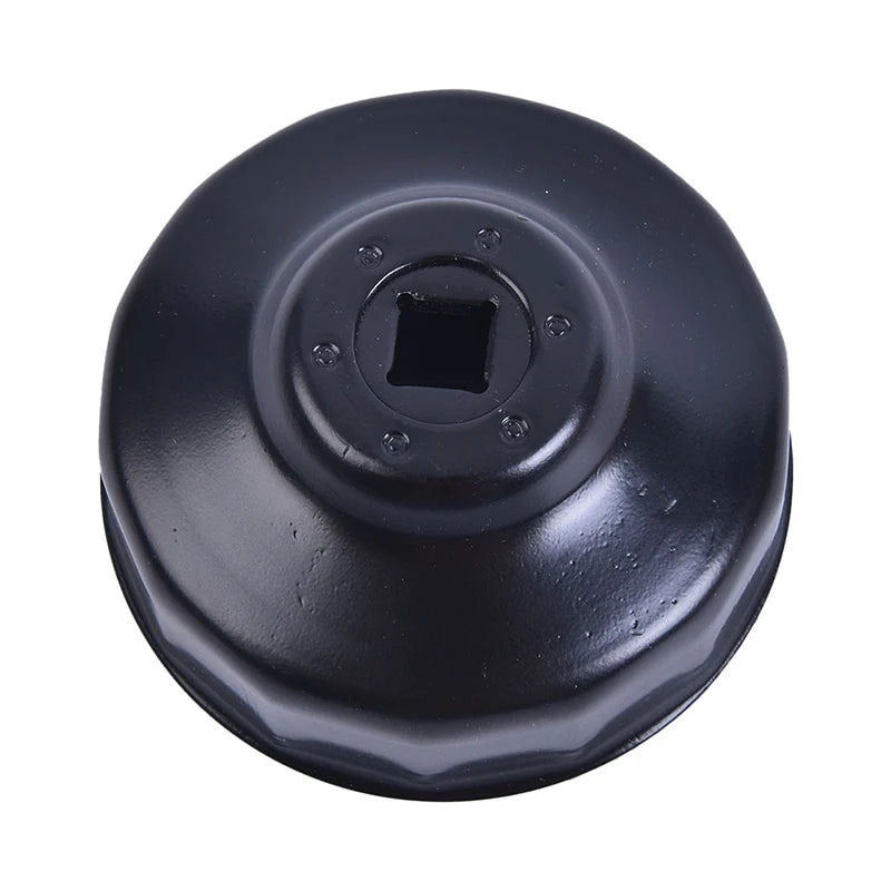 1Pc 76mm 14 Flutes Black Steel Car Oil Filter Cap Type Wrench Remover Tool Durable with 3/8" Drive Socket Car Mobile World