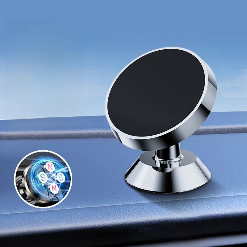 Metal Magnetic Car Phone Holder Magnet Mount Mobile Cell Phone Stand 360° Rotation Universal Cars Holder CM World