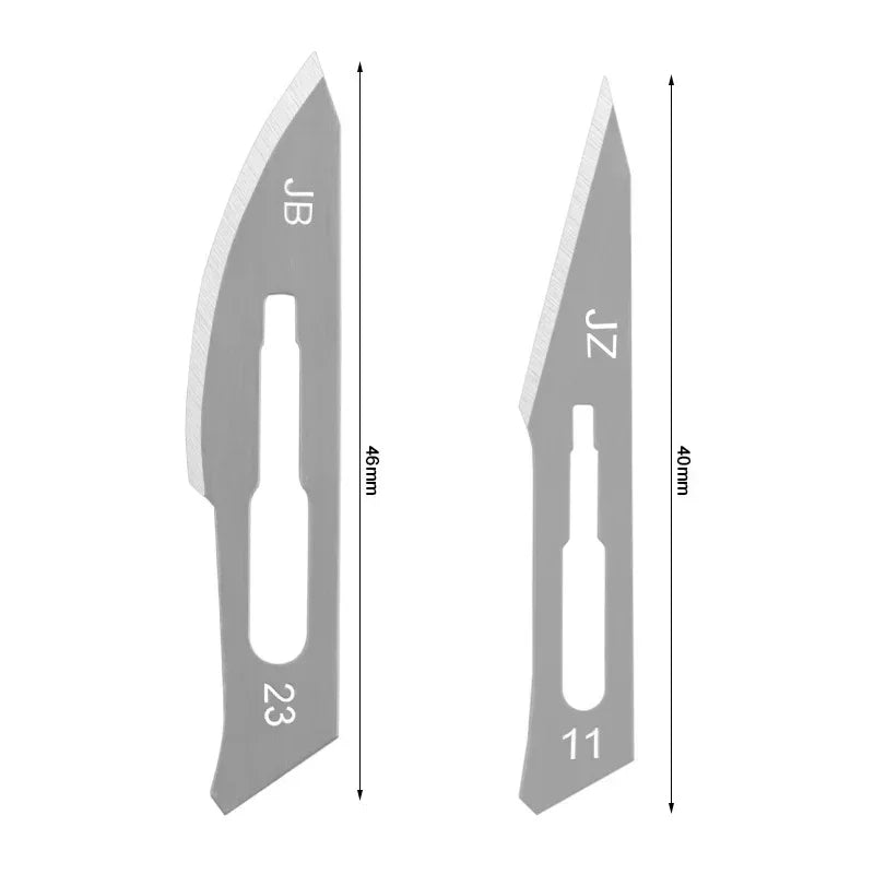 Carbon Steel Carving Metal Scalpel Knife Handle Blades Number 11 23 Surgical Medical Practicing Cutting Sculpting Repairing Tool CM World