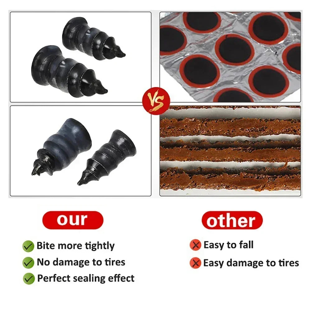 Car Motorcycle Vacuum Tyre Repair Nails Truck Scooter Bike Tire Puncture Repair Tubeless Tools Rubber Metal Accessories