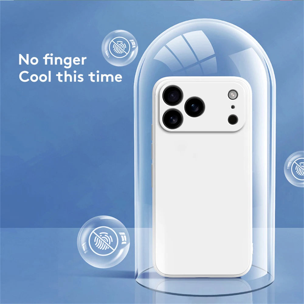Liquid Silicone Original Phone Case for iPhone 17 Pro Max Air 17Pro 17Max 5G Straight Edge Lens Protection Soft Basic Back Cover