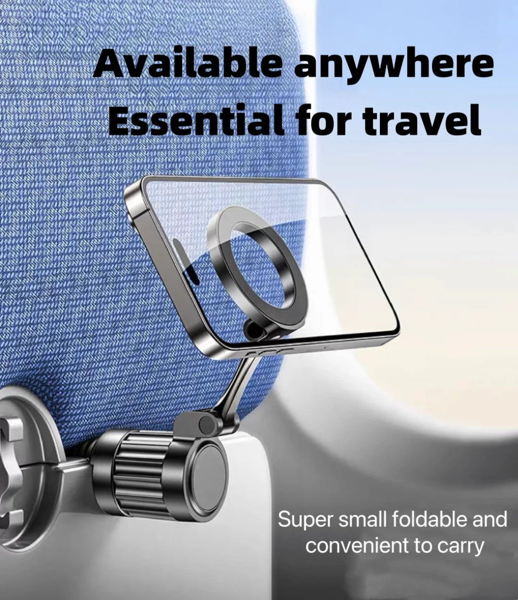 Adjustable Multi-function Magnetic Phone Clip Holder 360° Rotating Car Headrest Mount for Magsafe iPhone  Universal Car Bracket CM World