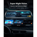 WOLFBOX G930 10 Inch Wifi Dash Camera 4K Car DVR FOV 140 Mirror Camera Dash Cam Car 24H Parking View Touch Screen Video Recorder Car Mobile World