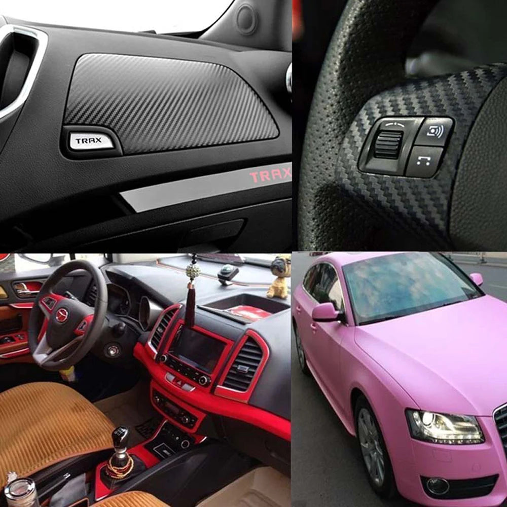 118.11inch/300cm 3D Carbon Fiber Film Stickers Car Vinyl Wrap Sticker Wrapping Foil Laptop Motorcycle Matte Decoration Sticker