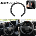 SEAMETAL Car Steering Wheel Cover Nappa Leather Snap-On Clip Installation With Return Mark Non-slip Steering Wheel Protector