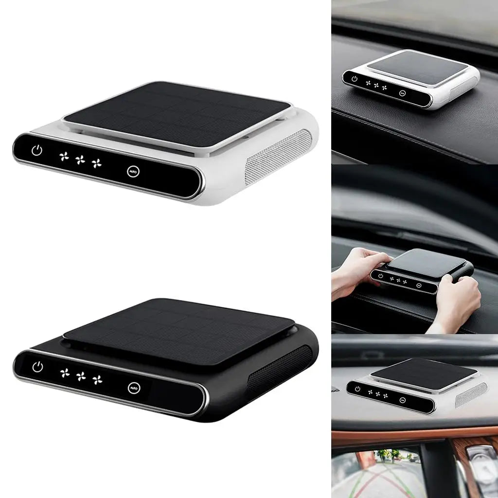 Portable Air Purifier Solar Powered for Car Indoor Dust PM2.5 Eliminator Air Cleaner Diffuser for Pets Dander Smoke Odors Car Mobile World