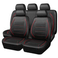 Universal Leather Car Seat Covers Red Simple Waterproof 5 Seat Car Seat Cover Car Mobile World