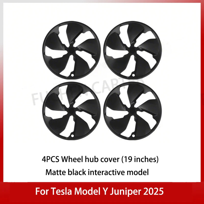 4PCS Hub Cap For Tesla Model Y Juniper 2025+ Car Replacement Wheel Cap 19 Inch Performance Automobile Hubcap Cover Accessories CM World