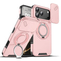 Luxury Heavy Duty Rugged Armor Magnetic Bracket Case For iPhone 17Air 16 15 14 17 Pro Max Plus Slide Camera Protection PC Cover Car Mobile World
