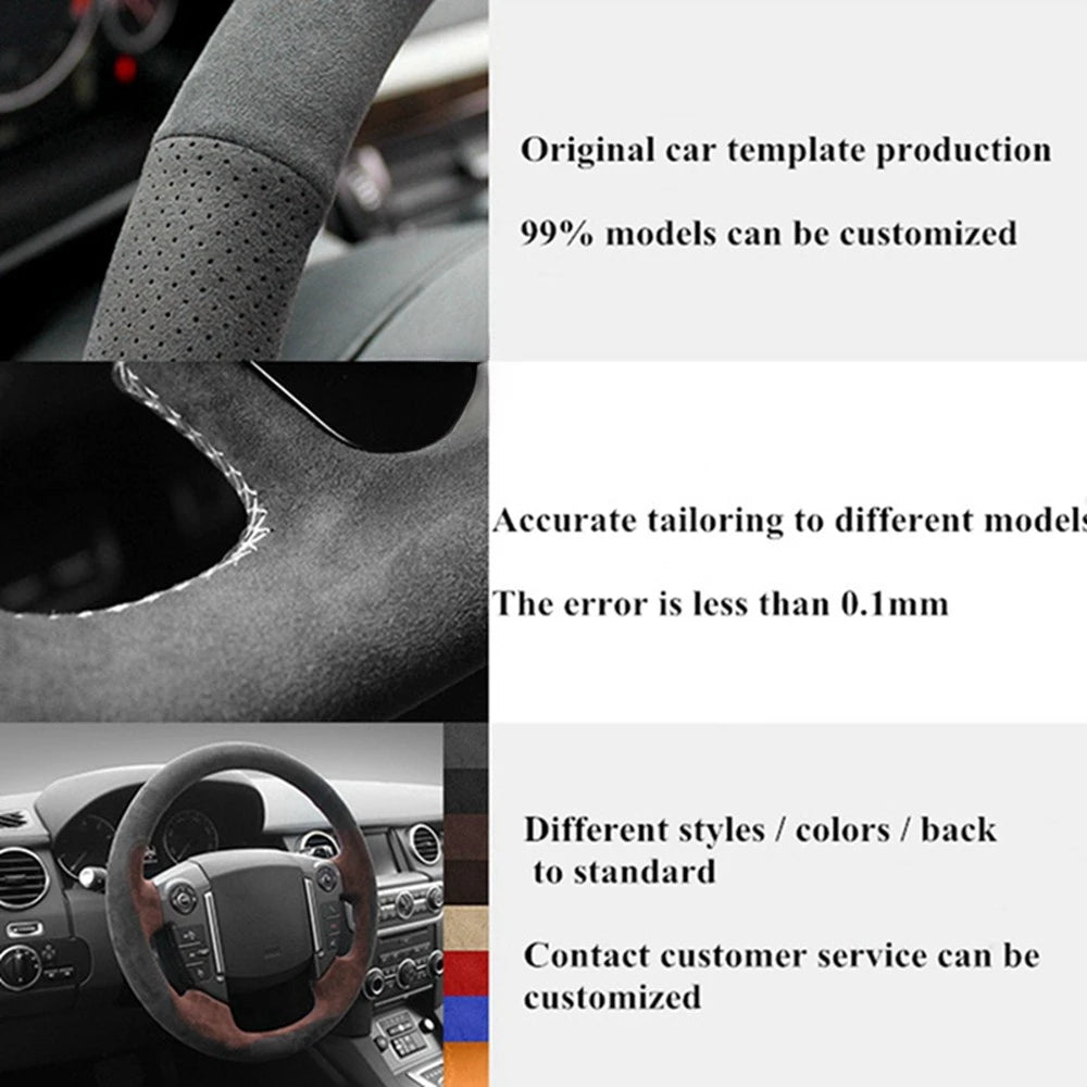 Steering Wheel Cover Black Suede Leather for Mercedes benz AMG GT A35 A45 A45S C43 CLS53 E53 E63 EQE 43 53 SL43 SL55 SL63 2021 CM World