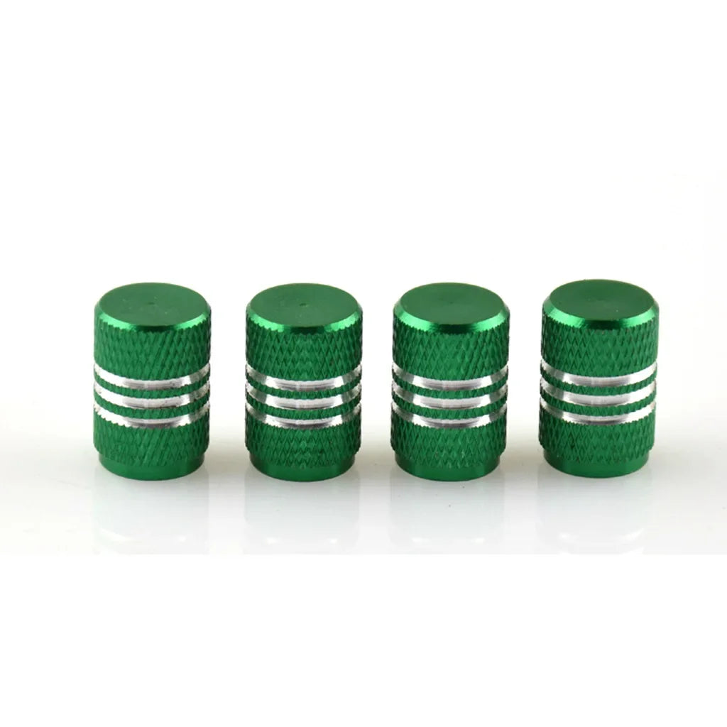 4PCS Car Tire Valve Stems Cap Knurling Style Tire Valve Cap Aluminum Tire Wheel Stem Air Valve Cap Universal Car Accessories CM World
