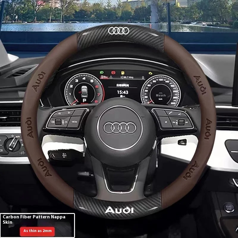Car AntiSlip Carbon Fiber Leather Steering Wheel Cover For Audi A3 A4 A5 A6 A7 A8 Q1 Q2 Q3 Q5 Q7 Q8 S3 S4 S5 S6 RS3 RS4 RS5 TT CM World