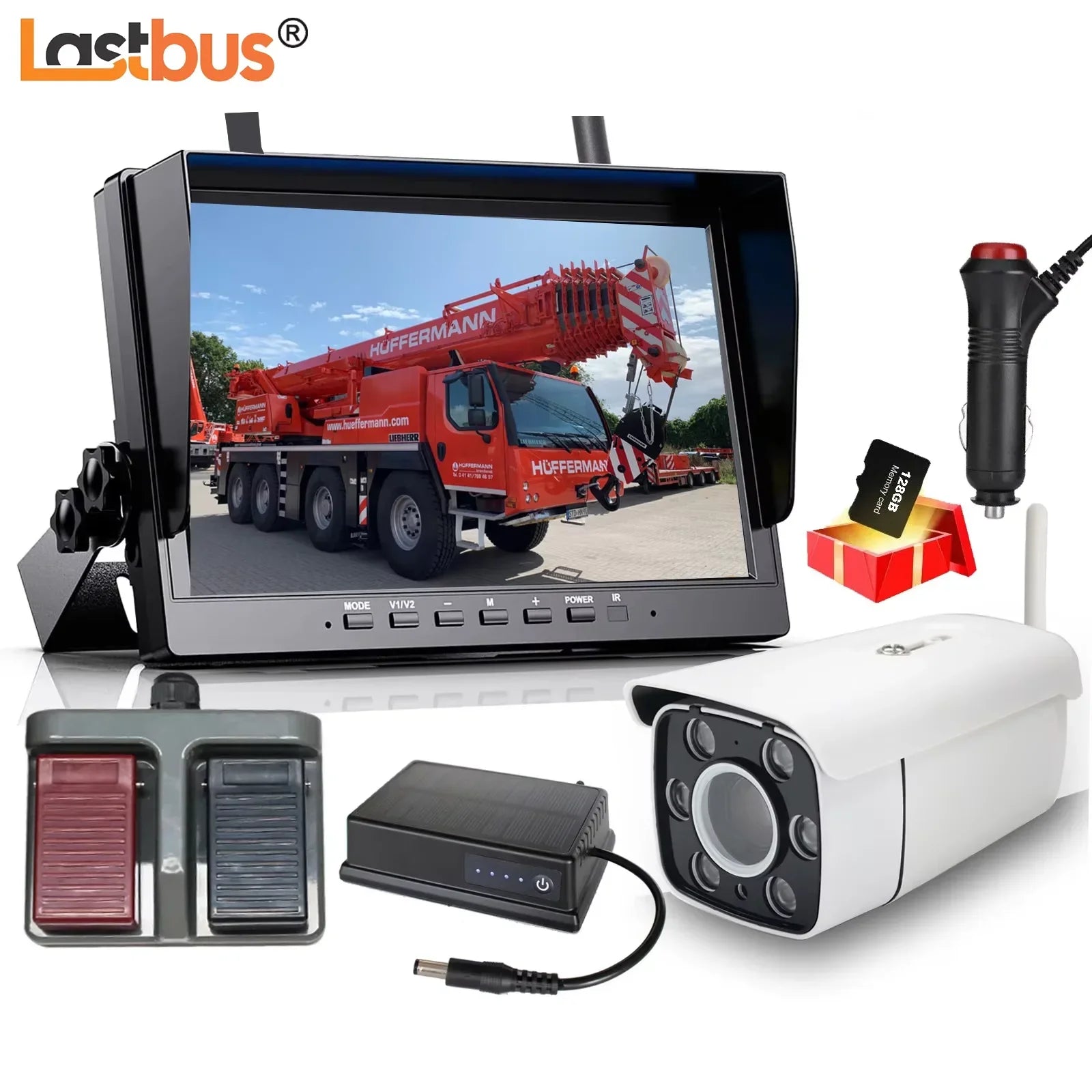 Lastbus Tower Crane Wireless Camera 1080P 30x Optical Zoom 10.1" IPS Screen DVR Monitor For crane/tower crane/forklift/Trailer Car Mobile World